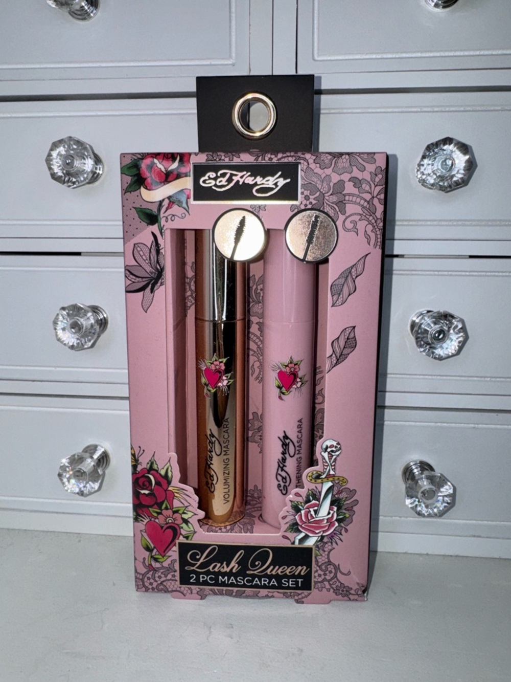 NWT Ed Hardy Lash Queen 2-Pc Mascara Set - Pink & Gold - Picture 3 of 4